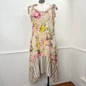 A Rare Bird L / XL Dress Floral Stripe Cottagecore Cowgirl Boho Country Western